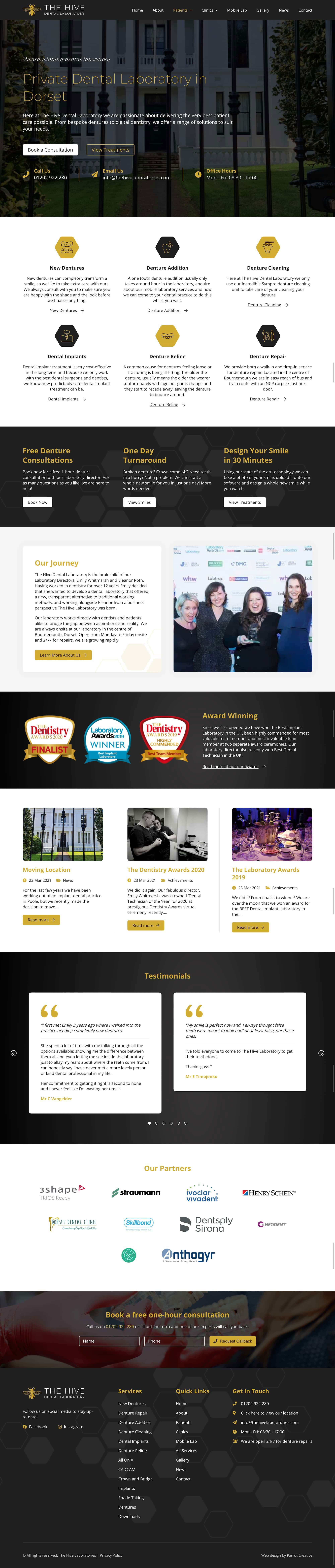 Denture and dental laboratory website design