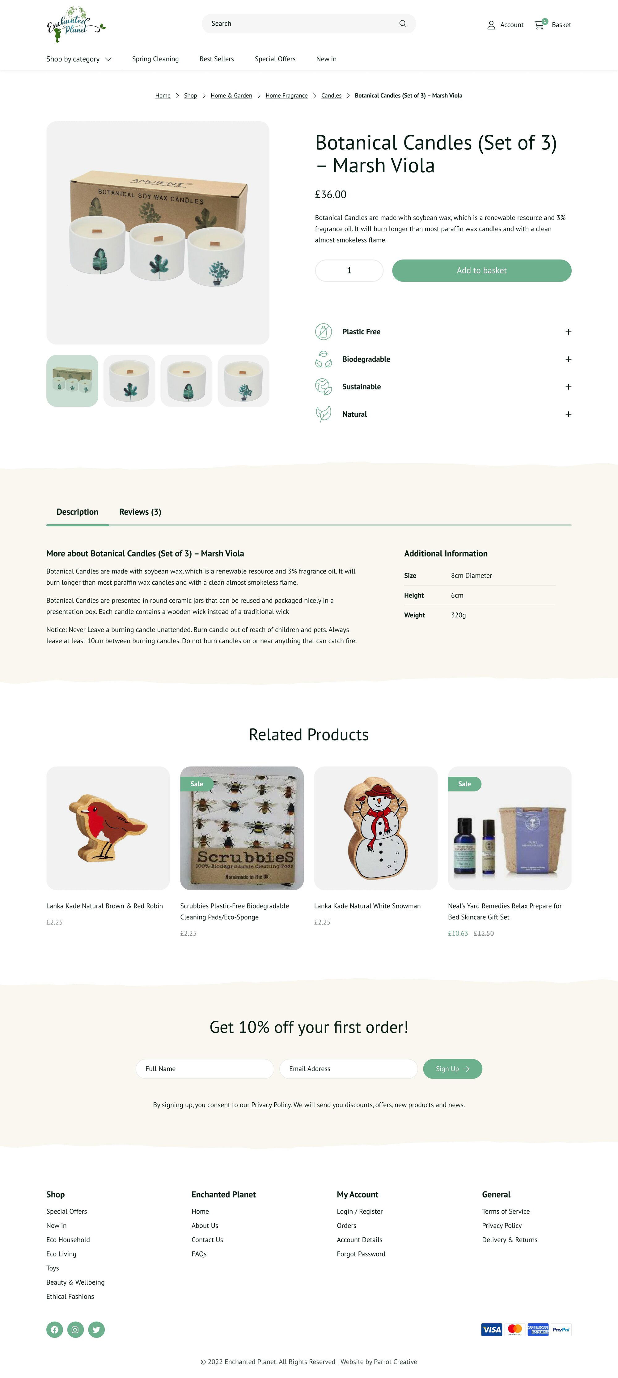 Sustainable ecommerce product page design