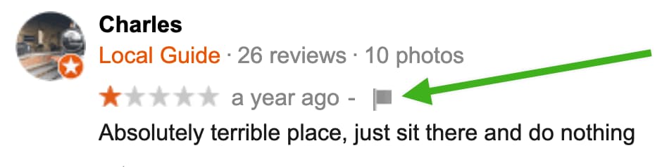 Flag a Google review as fake