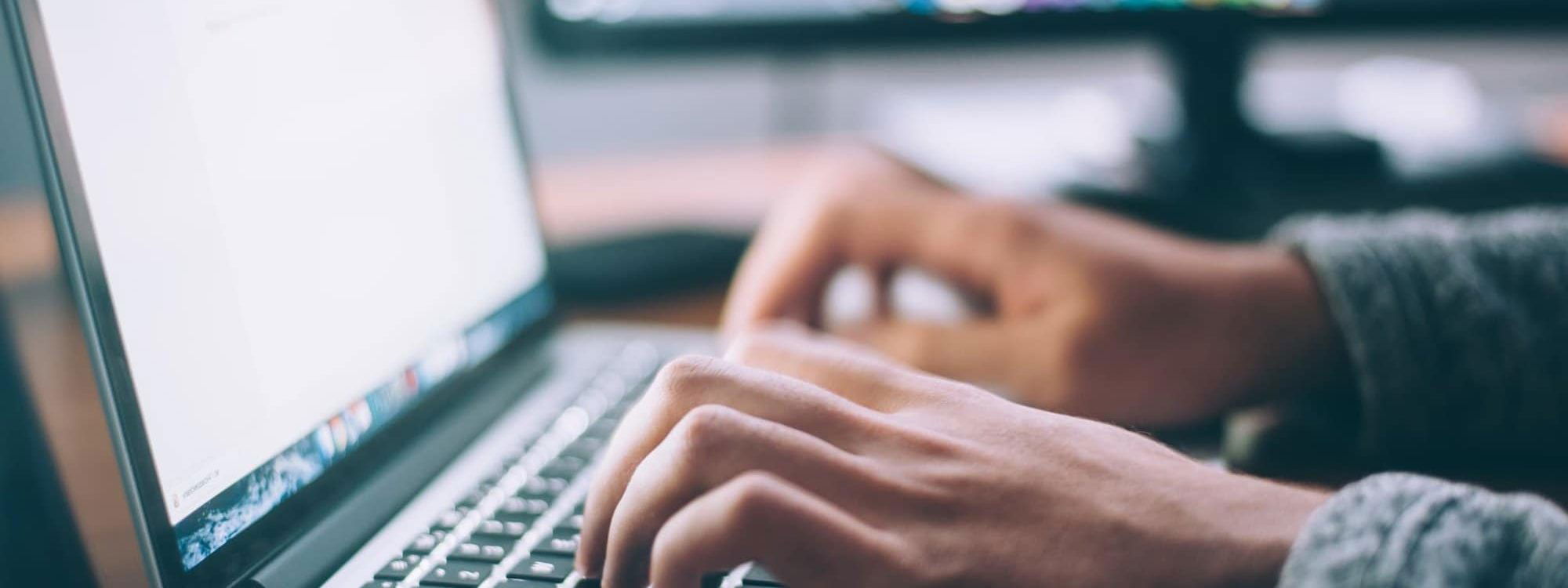 Person using a laptop