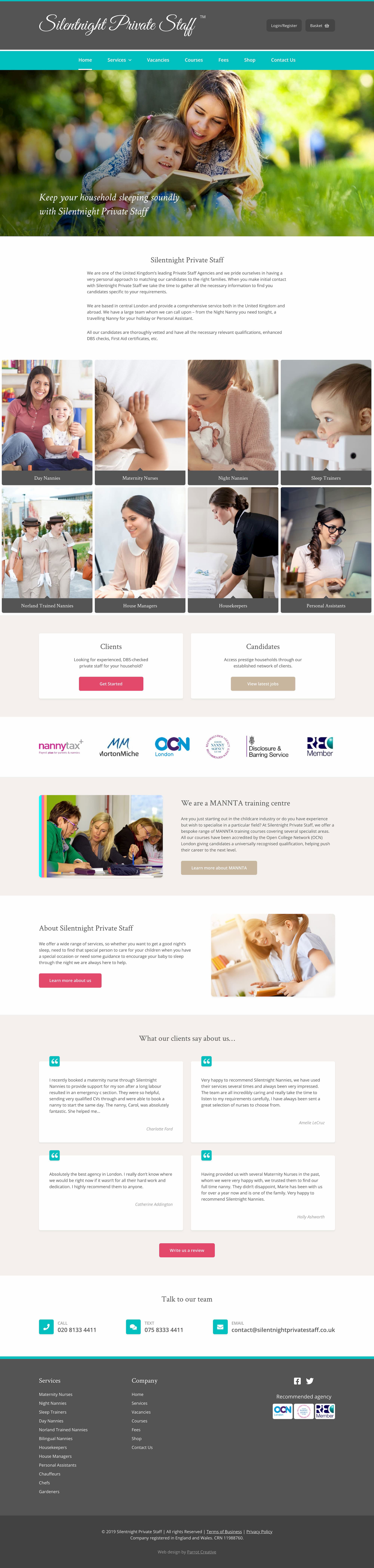 Private staff website homepage design