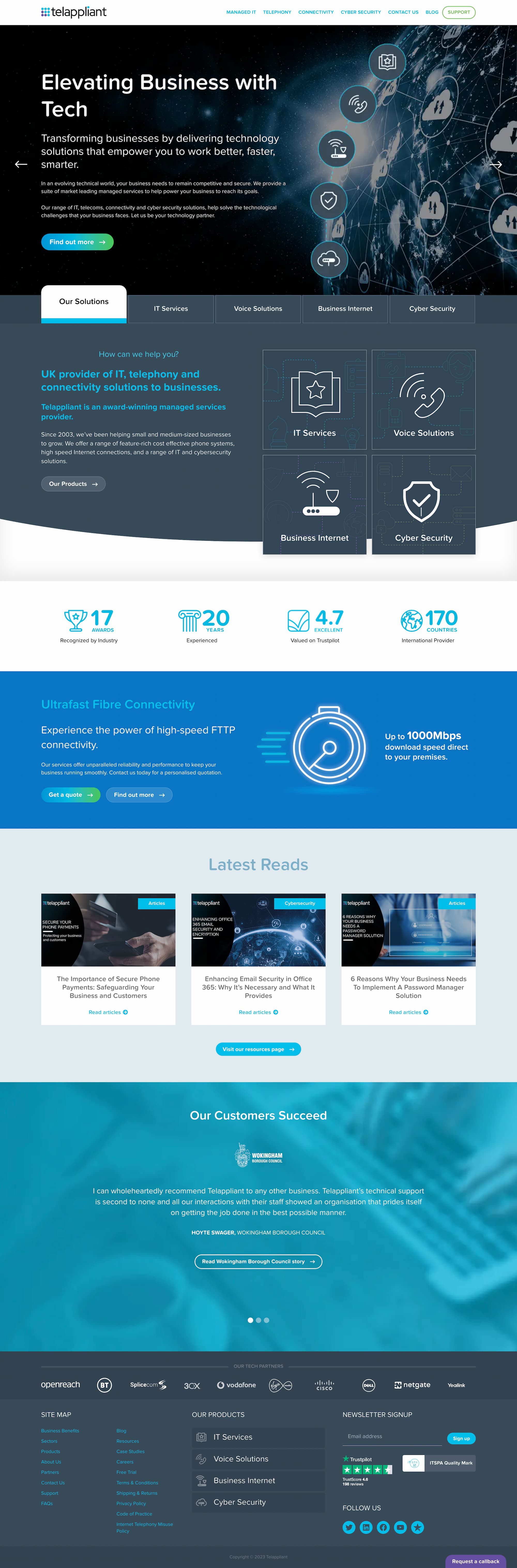 Telappliant website homepage