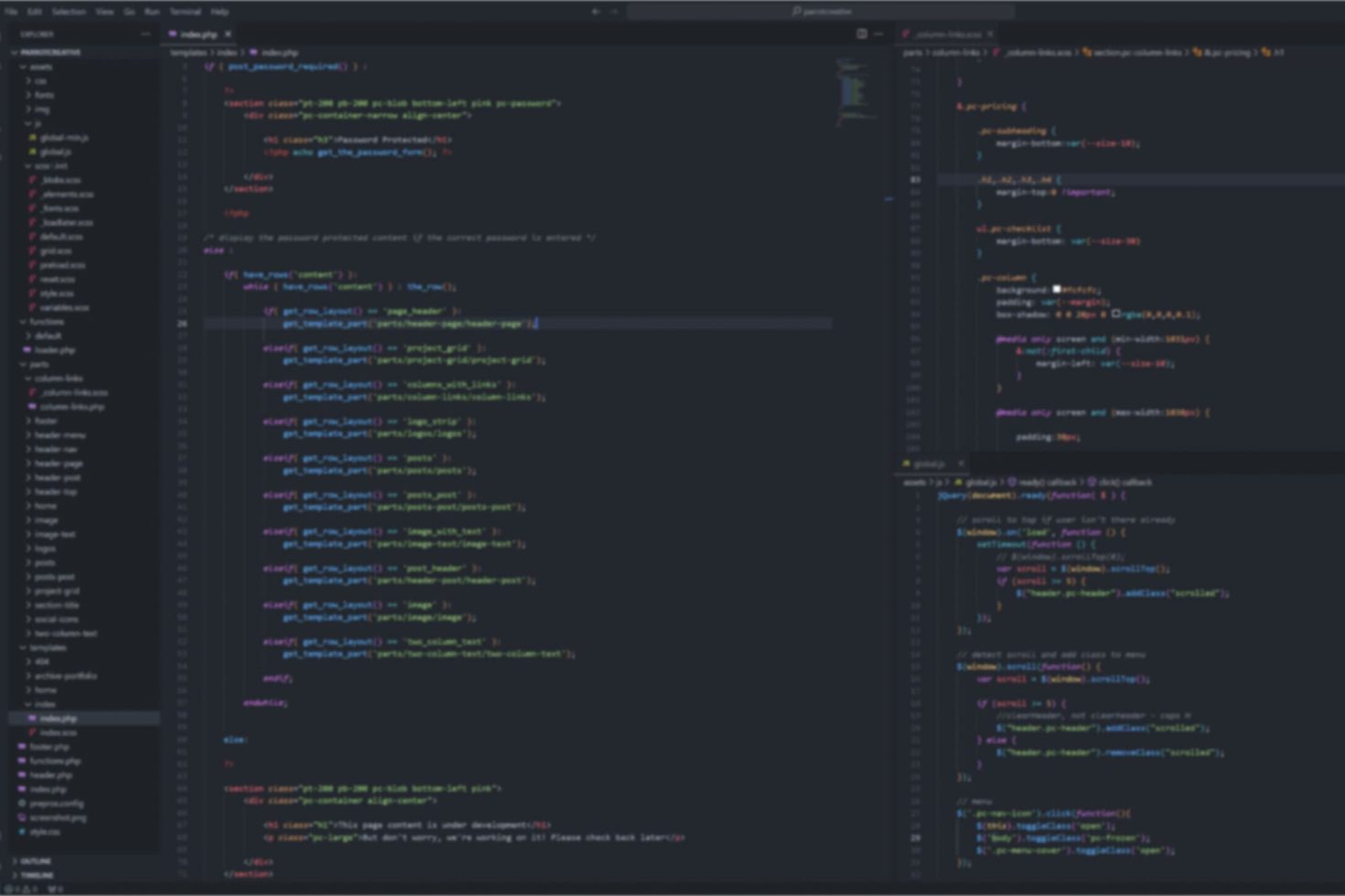 Coding a WordPress website