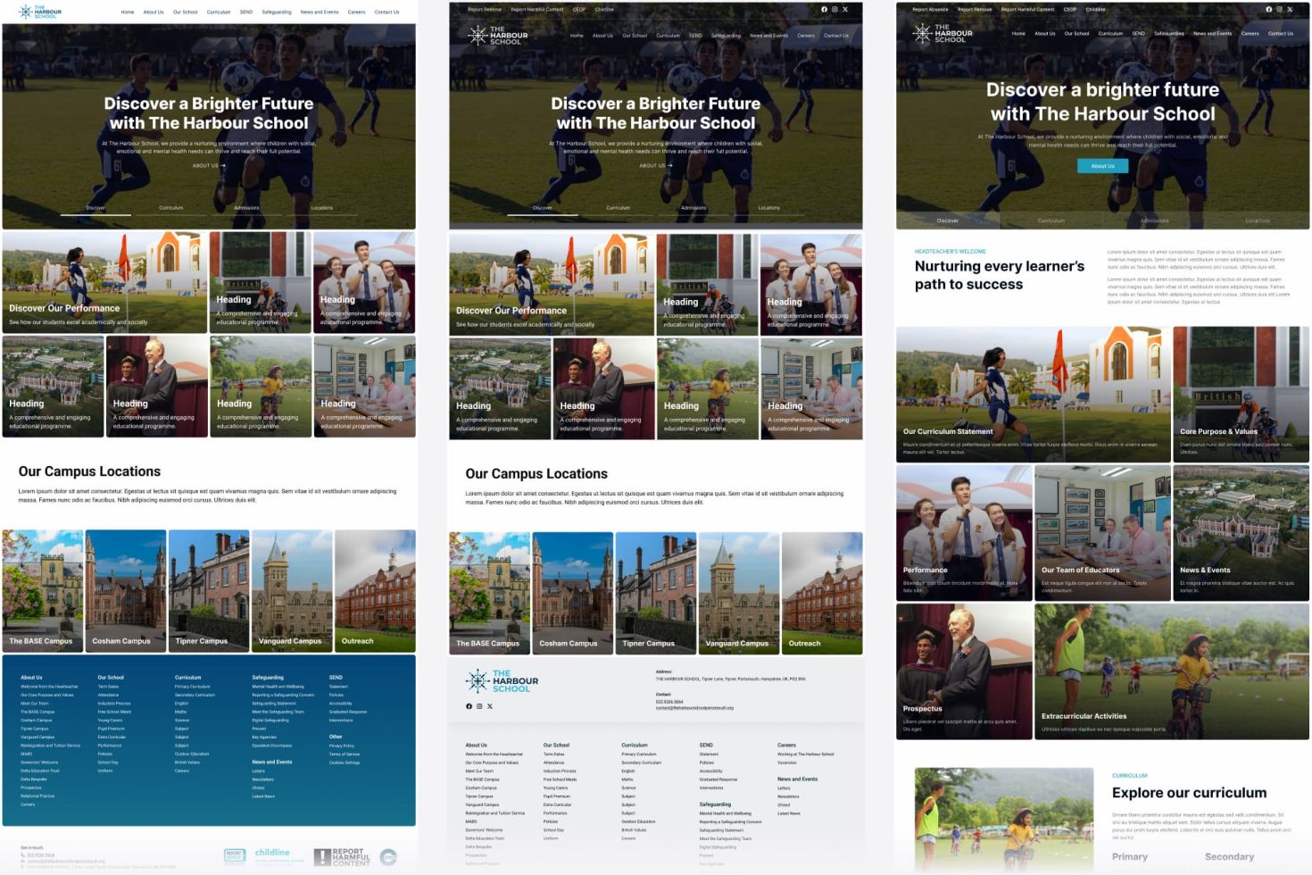 School website design designs