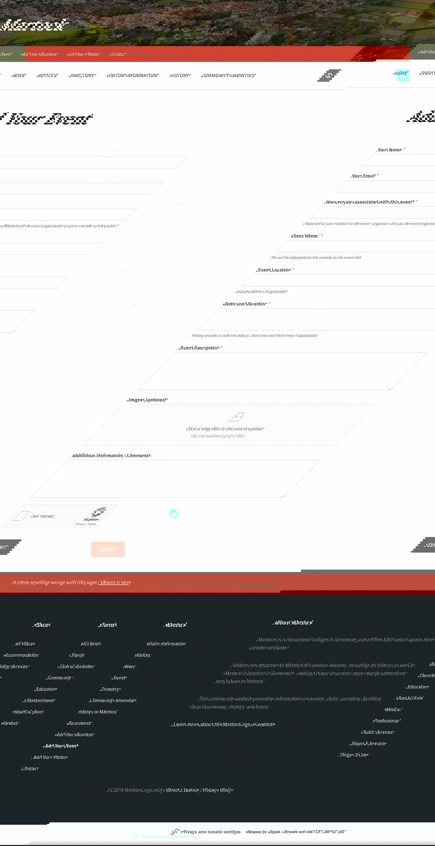 Community village website design forms