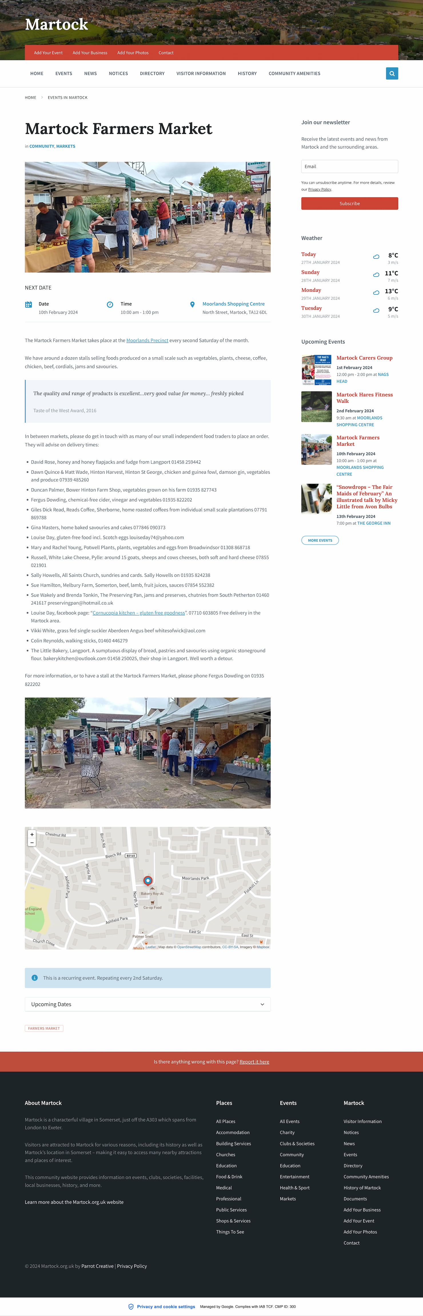 Community village website design event