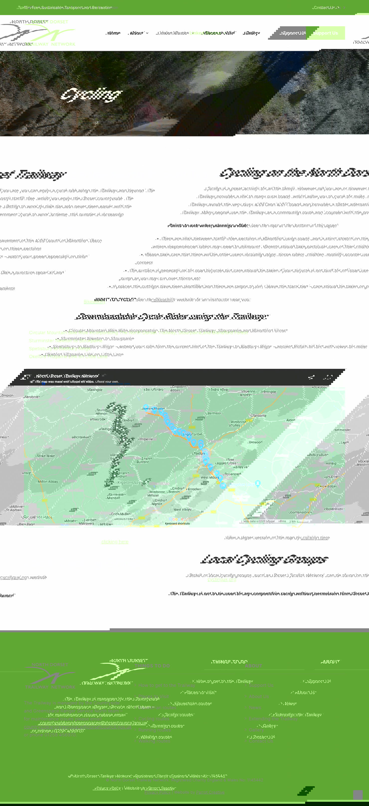 Content page design of an environmental charity website
