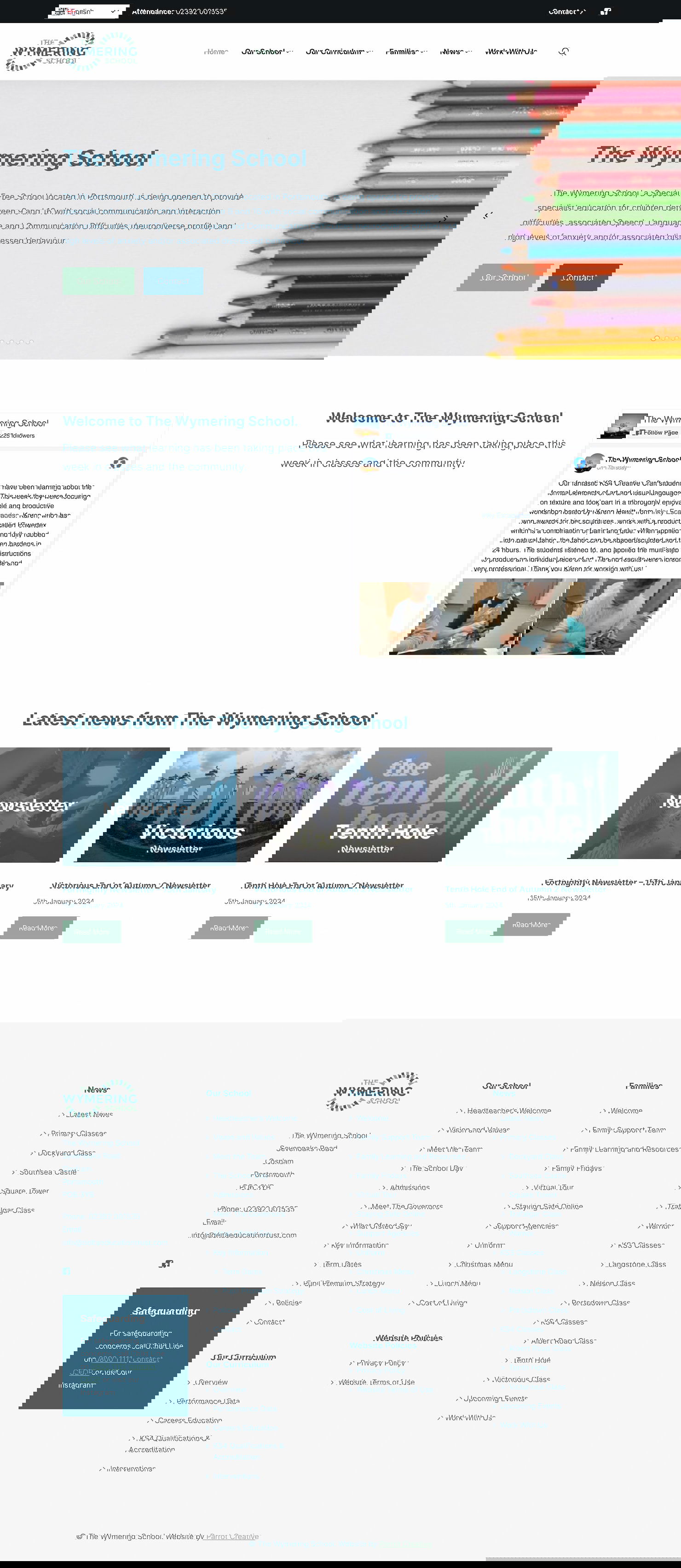 Special school website homepage design