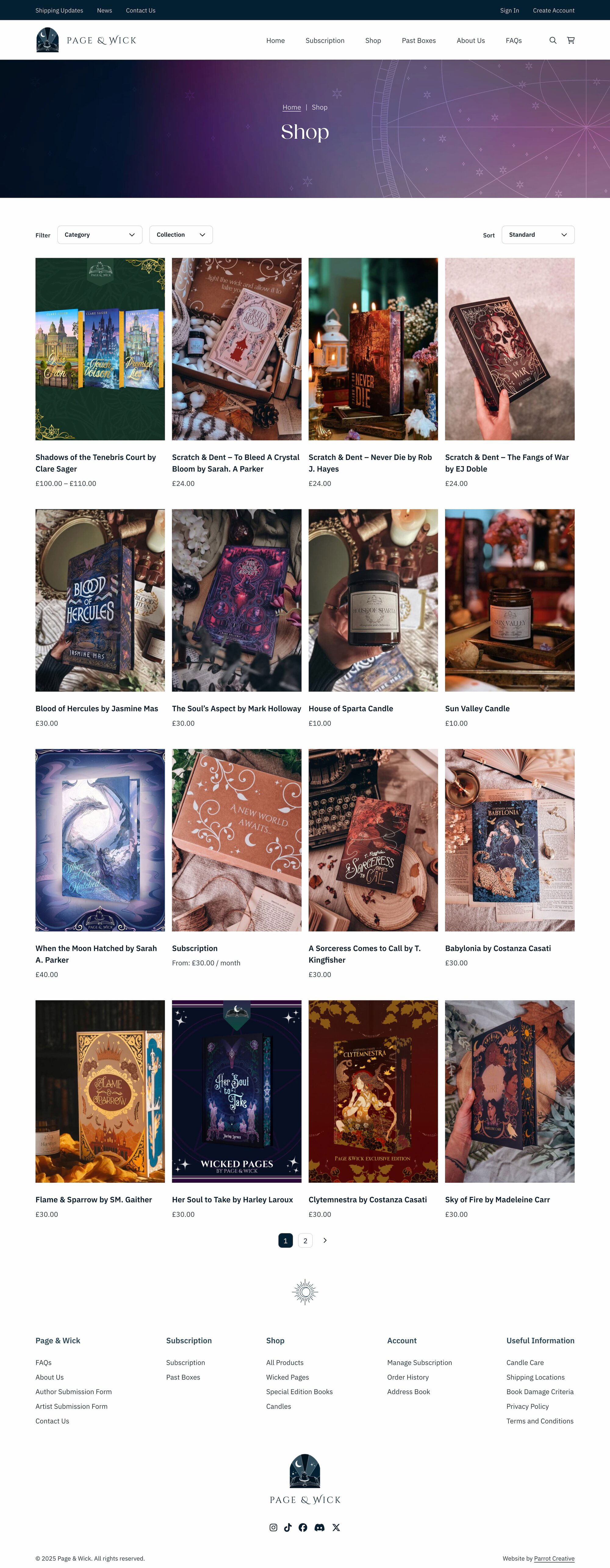 Book shop archive page design